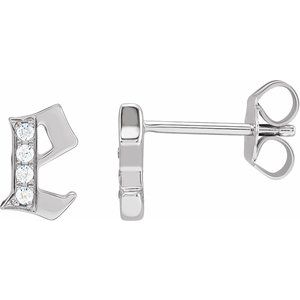 Accented Gothic Initial Earrings