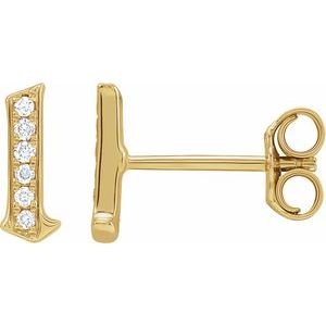 14K Yellow Gold .03 CTW Natural Diamond Gothic Initial L Earring