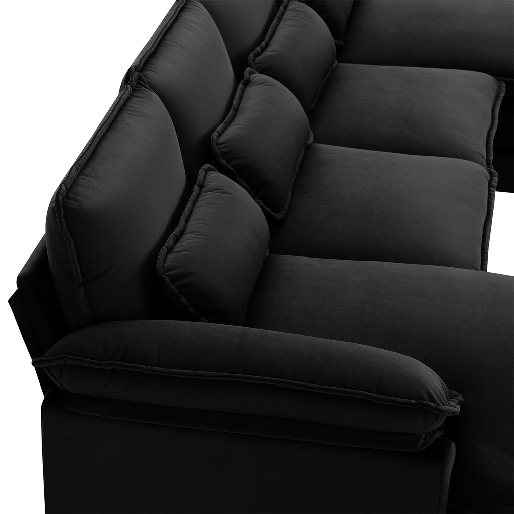 110*55' Modern U-shaped Sectional Sofa with Waist Pillows,6-seat Upholstered Symmetrical Sofa Furniture,Sleeper Sofa Couch with Chaise Lounge for Living Room,Apartment,5 Colours