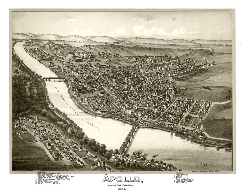 Vintage Map of Apollo, Pennsylvania 1896