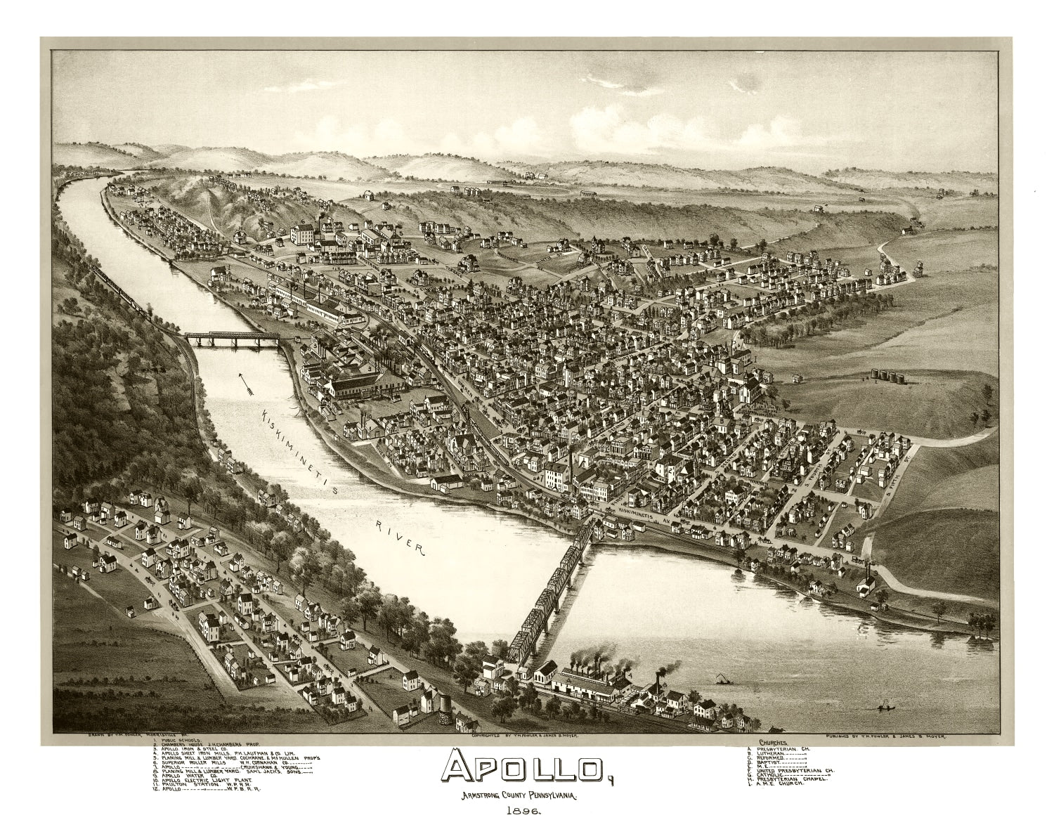 Vintage Map of Apollo, Pennsylvania 1896