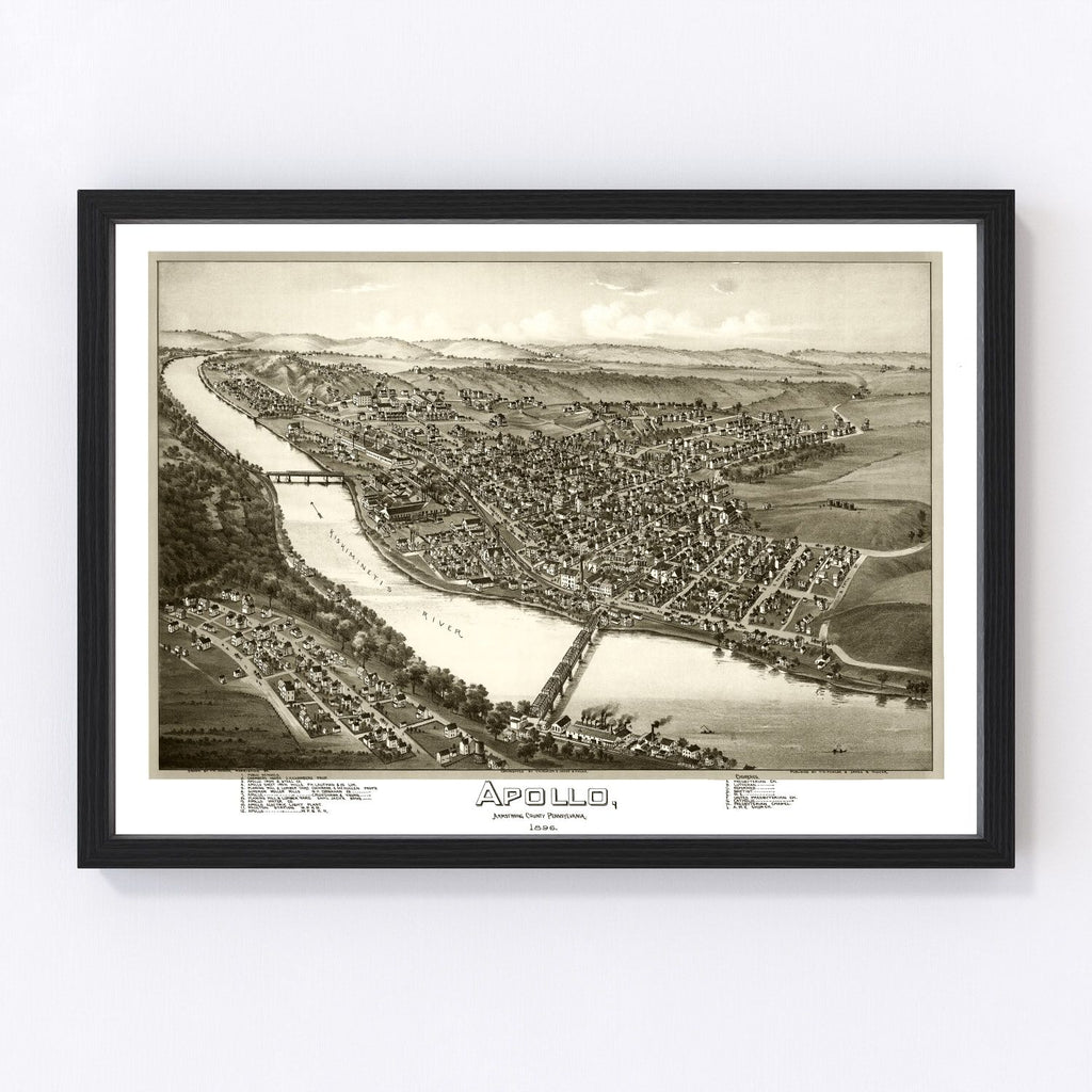 Vintage Map of Apollo, Pennsylvania 1896