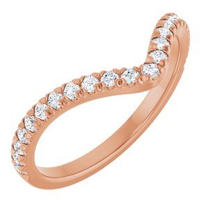 14K Rose 1/3 CTW Natural Diamond Contour French-Set Band