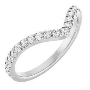 Platinum 1/3 CTW Natural Diamond Contour French-Set Band