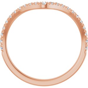 14K Rose 1/3 CTW Natural Diamond Contour French-Set Band
