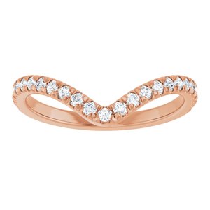 14K Rose 1/3 CTW Natural Diamond Contour French-Set Band