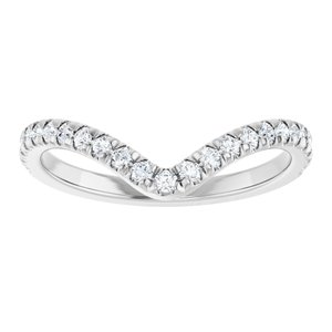 Platinum 1/3 CTW Natural Diamond Contour French-Set Band