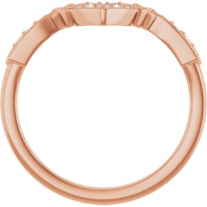 14K Rose .08 CTW Natural Diamond Celtic-Inspired Contour Band