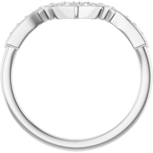 Platinum .08 CTW Natural Diamond Celtic-Inspired Contour Band