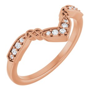 14K Rose .08 CTW Natural Diamond Celtic-Inspired Contour Band