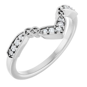Platinum .08 CTW Natural Diamond Celtic-Inspired Contour Band