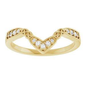14K Yellow .08 CTW Natural Diamond Celtic-Inspired Contour Band