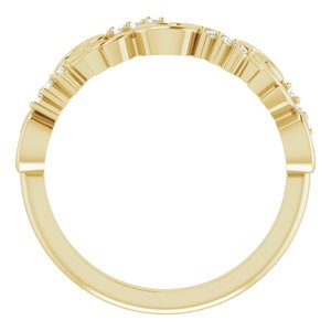 14K Yellow .08 CTW Natural Diamond Floral Anniversary Band
