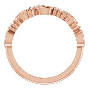 14K Rose .08 CTW Natural Diamond Floral Anniversary Band