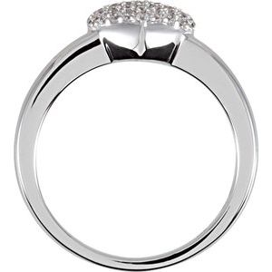Sterling Silver Imitation White Cubic Zirconia Pav��-Style Heart Ring