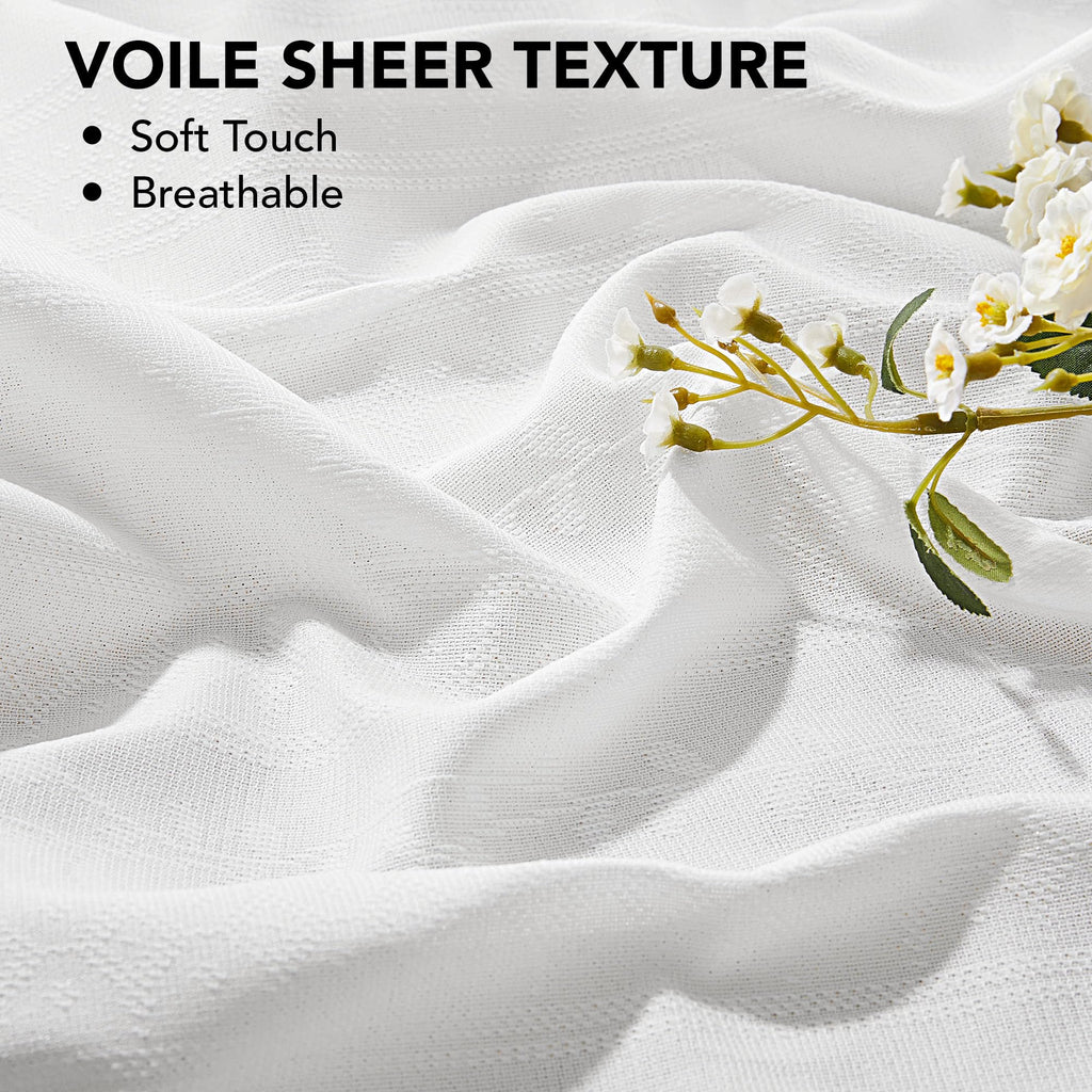 Ombre Sheer Voile Curtains, Rod Pocket, Light Grey