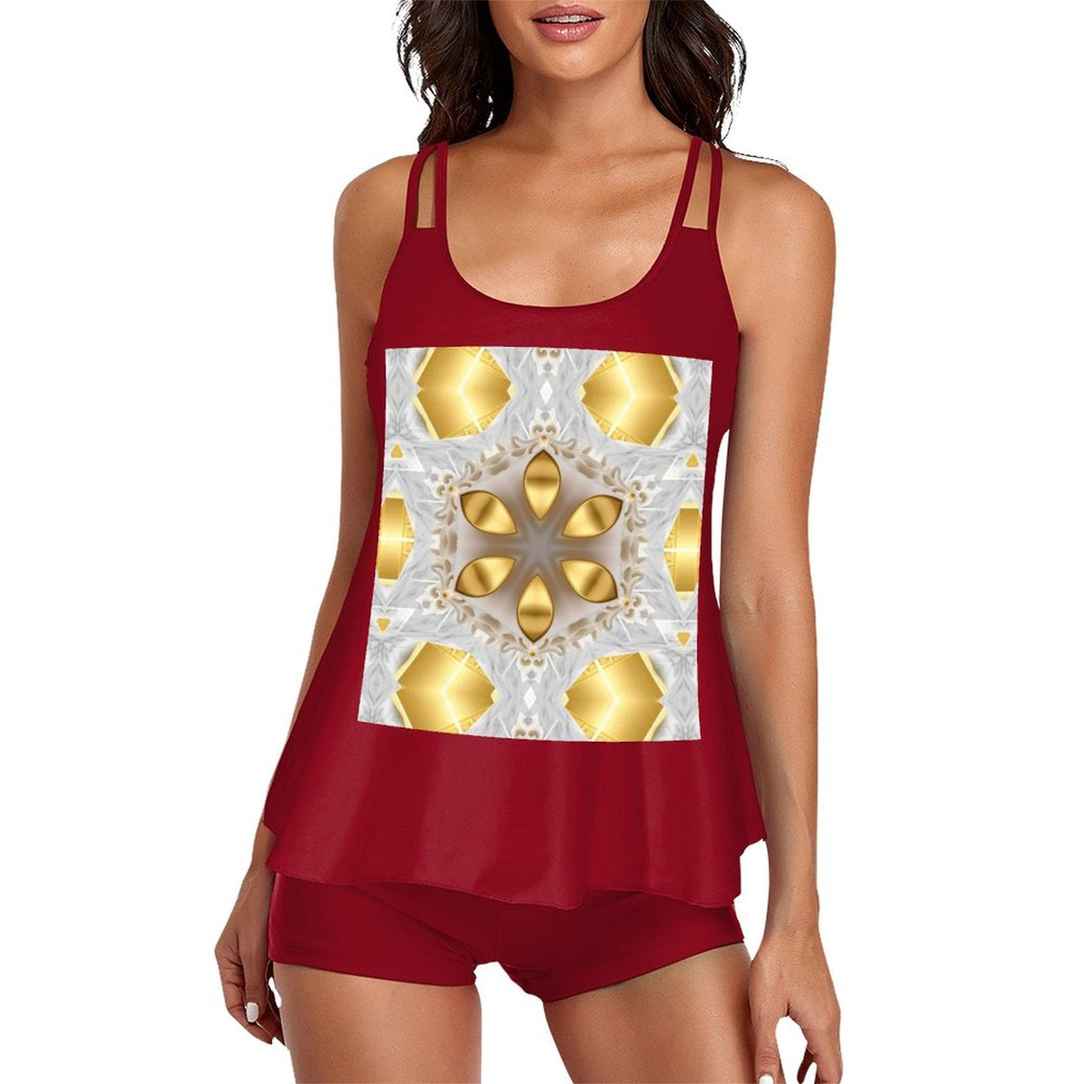 Golden Design Tankini 2-Piece Swimsuit for Women (Made in USA)