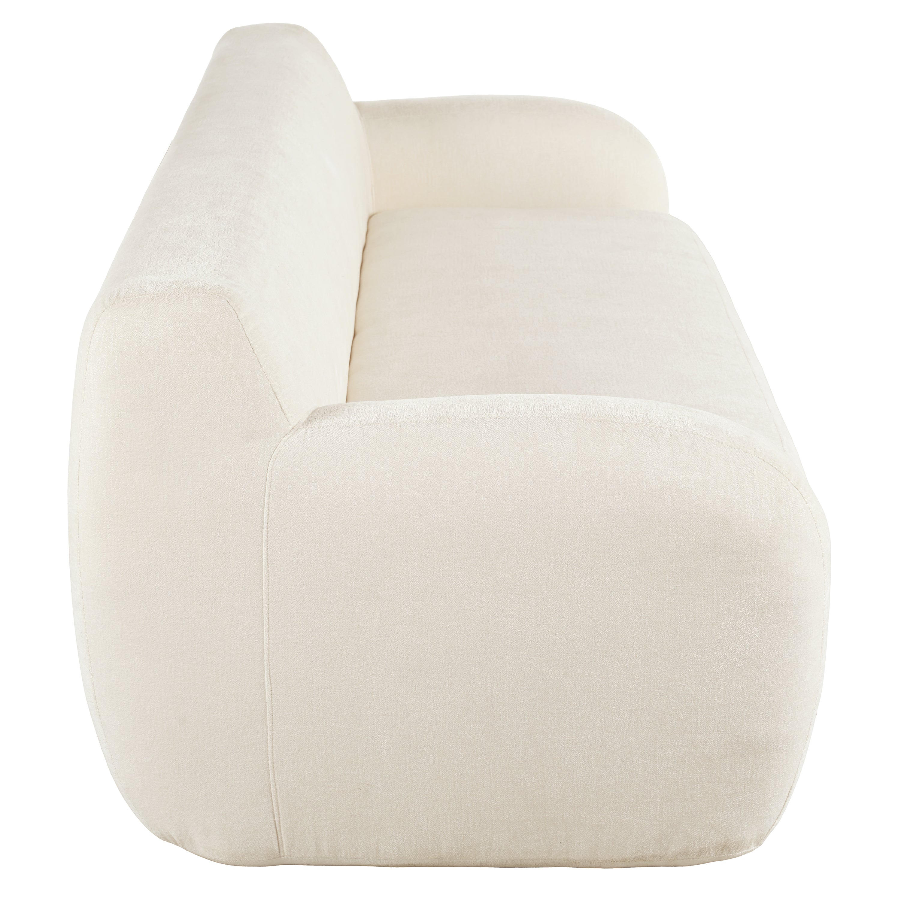 U_Style 81.5' Minimalist Compression Sofa, Curved Design, 3-Seater Casual Sofa for Living Rooms, Bedrooms, and Apartments