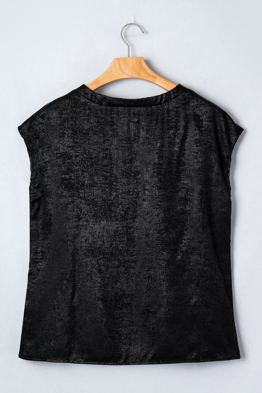 Metallic Round Neck Cap Sleeve Tee