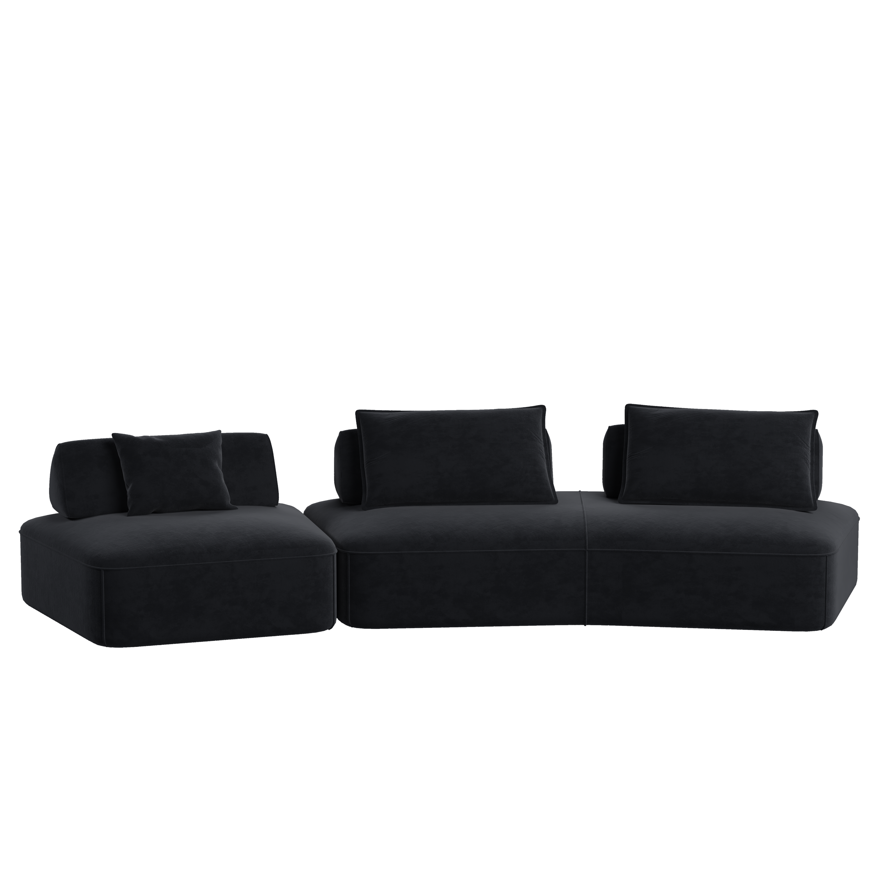 139' Modern Light Luxury Oversized Modular Sectional Sofa Set,DIY Upholstered Fluffy Chenille Sofa with Removable Backrests and Soft Pillows,Deep Seat Couch & Sofa Bed for Living Room,Office,Dark Grey