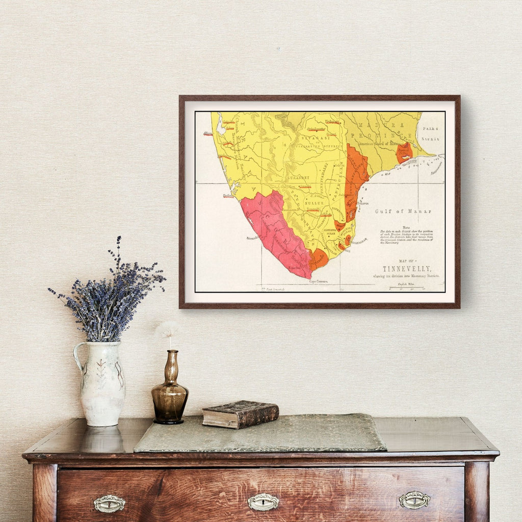 Vintage Map of Tirunelveli, 1862