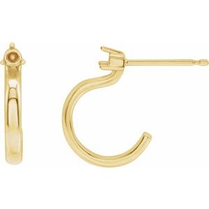 14K Yellow Gold 2.5 mm Round Hoop Earring Mounting