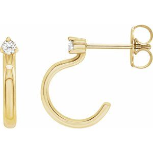14K Yellow Gold .06 CTW Natural Diamond Hoop Earring