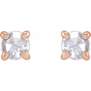 14K Rose Gold 3/4 CTW Rose-Cut Natural Diamond Stud Earrings – image 2