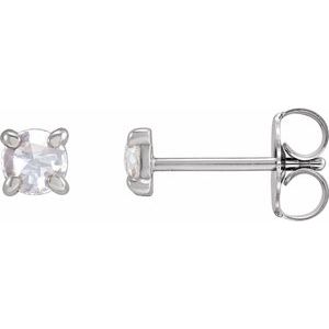 Sterling Silver 1/6 CTW Rose-Cut Natural Diamond Stud Earrings