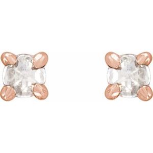 14K Rose Gold .07 CTW Rose-Cut Natural Diamond Stud Earrings – image 2