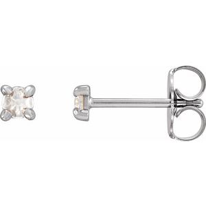Platinum .05 CTW Rose-Cut Natural Diamond Stud Earrings