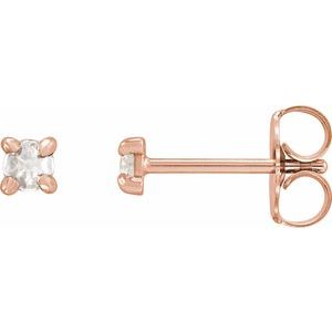 14K Rose Gold .07 CTW Rose-Cut Natural Diamond Stud Earrings