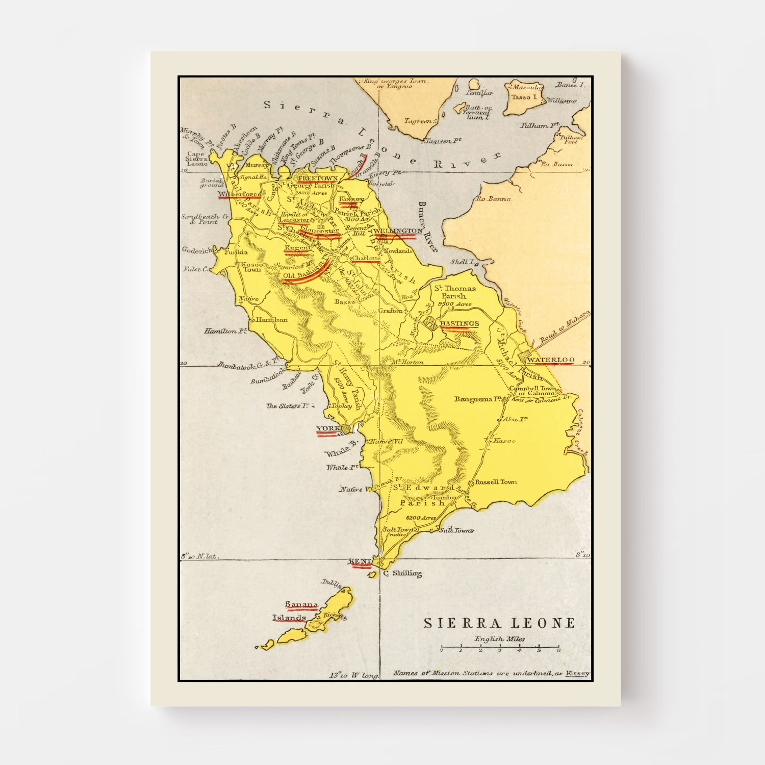 Vintage Map of Sierra Leone 1862