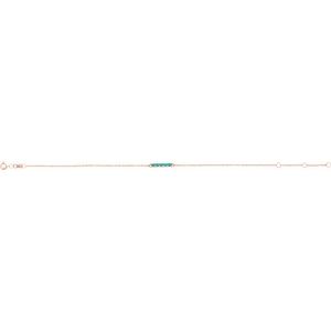 14K Rose Gold Natural Turquoise Bar 6 1/2-7 1/2" Bracelet – image 3