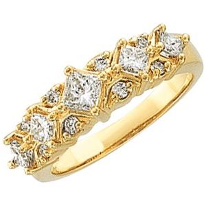 14K Yellow 1 CTW Natural Diamond Anniversary Band