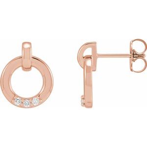 14K Rose Gold .08 CTW Natural Diamond Circle Earrings