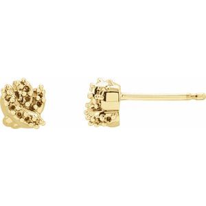 14K Yellow Gold Left Knot Earring Mounting
