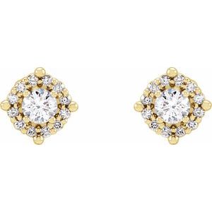 14K Yellow Gold 1/3 CTW Natural Diamond Halo-Style Earrings – image 2