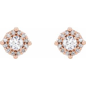 14K Rose Gold 3/8 CTW Natural Diamond Halo-Style Earrings – image 2