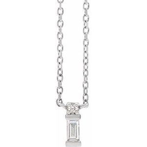 Platinum .07 CTW Natural Diamond Bar 18" Necklace