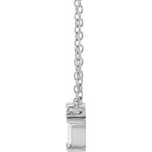 Platinum .07 CTW Natural Diamond Bar 18" Necklace