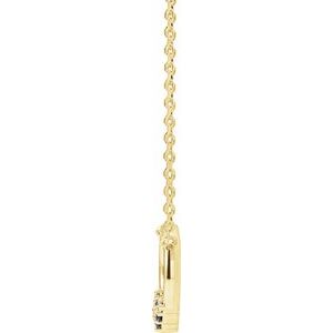 14K Yellow Gold Natural Blue Sapphire & .06 CTW Natural Diamond Circle 18" Necklace