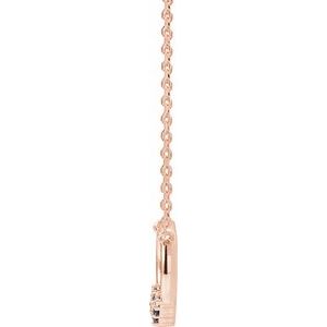 14K Rose Gold Natural Blue Sapphire & .06 CTW Natural Diamond Circle 18" Necklace