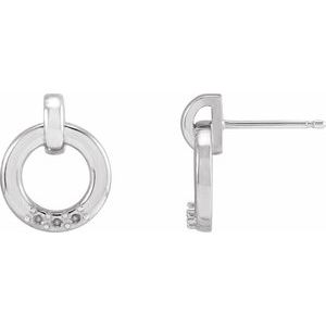 14K White Gold 1.5 mm Round Circle Earring Mounting