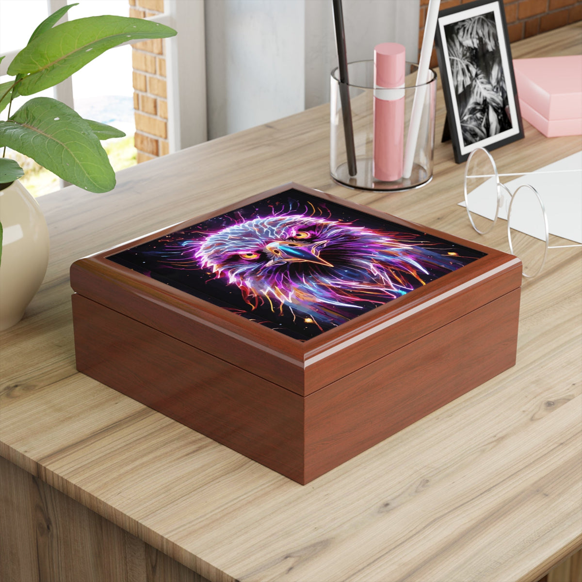 Electric Eagle Wooden Jewelry Box
