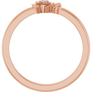 14K Rose Gold .015 CT Natural Diamond Flower Ring