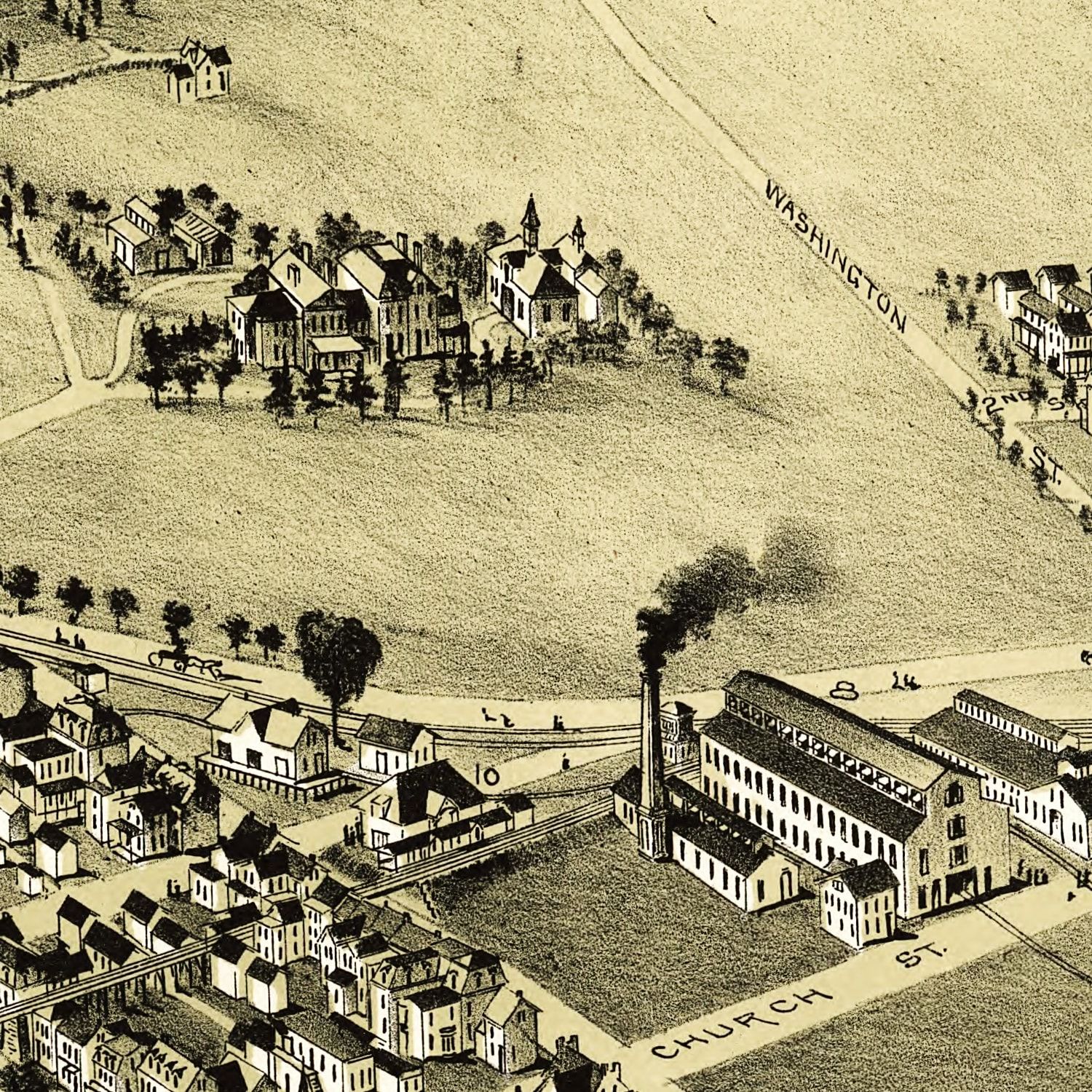 Vintage Map of Birdsboro, Pennsylvania 1890