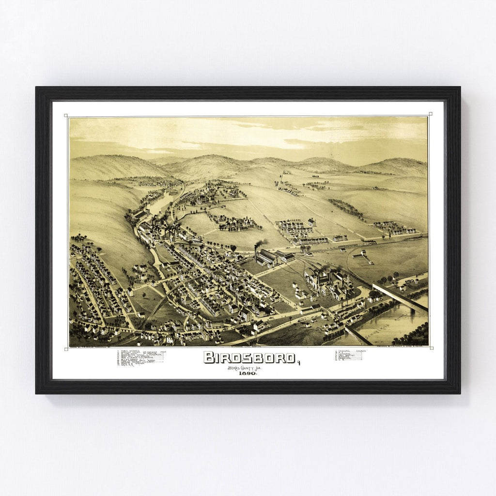Vintage Map of Birdsboro, Pennsylvania 1890
