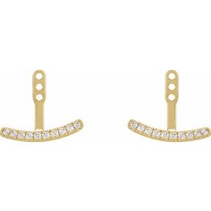 14K Yellow Gold 1/5 CTW Lab-Grown Diamond Curved Bar Earring Jackets – image 2
