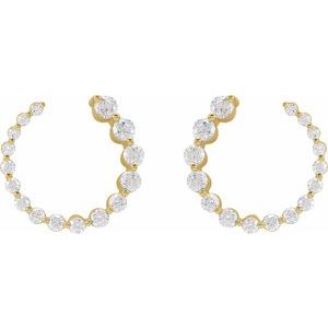 14K Yellow Gold 7/8 CTW Lab-Grown Diamond Front-Back Earrings – image 2